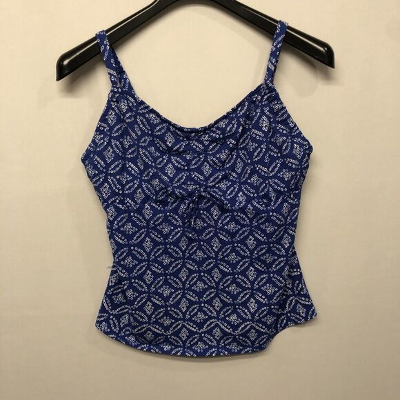 Lands' End Women Swimwear Swim Tankini Top Size 16D Blue Underwire B319 -26 - Picture 9 of 14